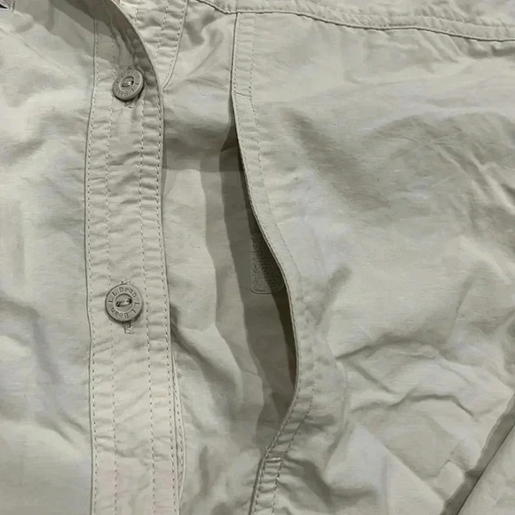 [M]L.L.Bean  Women Hiking/Outdoor Cream Mesh Vented L/S Shirt - Picture 4 of 9